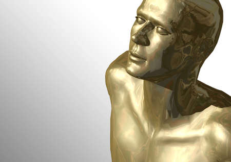 Gold Head - Watching to the future, thinking ahead.の写真素材