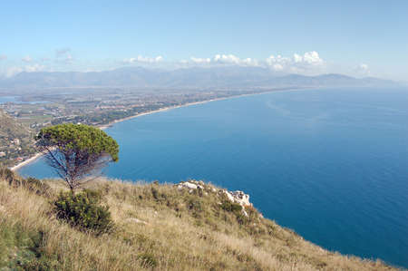 View of coastline - Mediterranean sea - Italyの写真素材