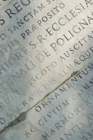 latin phrase on white marble backgroundの写真素材