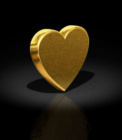 3d Gold heart - Love backgroundの写真素材