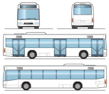 Public Bus Templateのイラスト素材