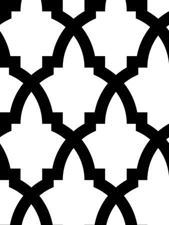 Seamless mosaic pattern in arab style, black and white の写真素材