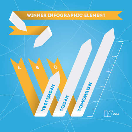 Success in business Info-graphic template  Ribbons draws a graph  Winner concept  の写真素材