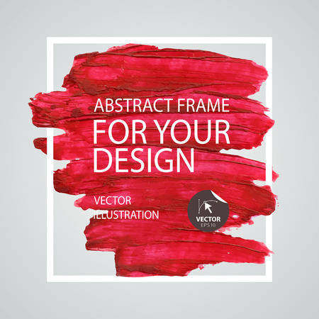 Abstract paint brush stroke frame. Poster Template. Vector design.のイラスト素材