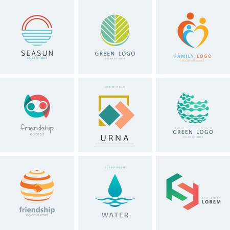 Set of company logotype designs. Icons isolated on whiteのイラスト素材