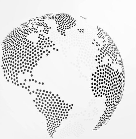 Abstract creative dotted globe earth vector illustration.のイラスト素材