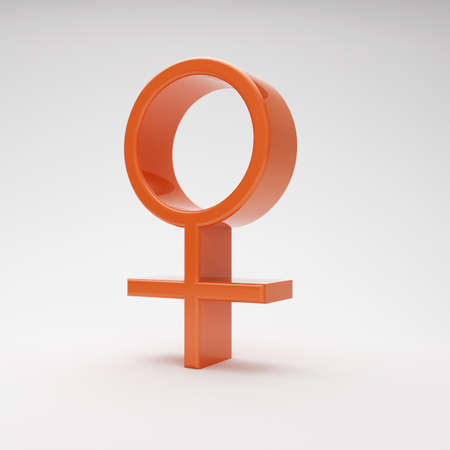 red female symbol on grey background with highlightsの写真素材