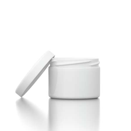Cosmetic creme with open cap isolated on white background