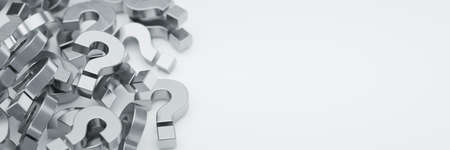 pile of question marks made of metalの写真素材
