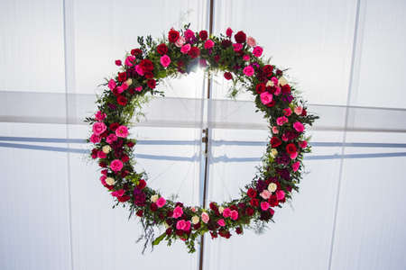 flower arrangement on the roofの写真素材