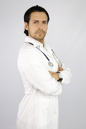 Cool doctor looking ready to fight for lifeの写真素材