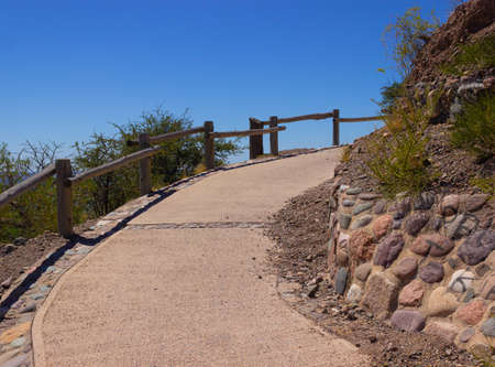 Small path in the mountain on a sunny day.