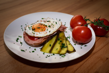 tasty ham and egg