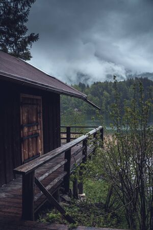 View over the Freibergsee in Oberstdorfの写真素材