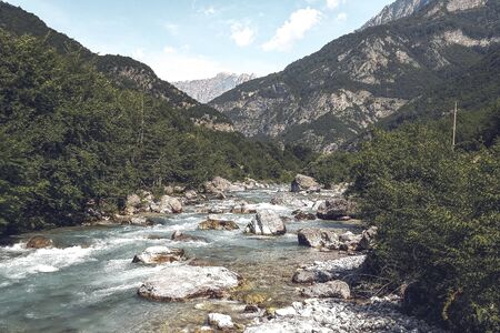 River at The mountains of the amazing Albaniaの写真素材