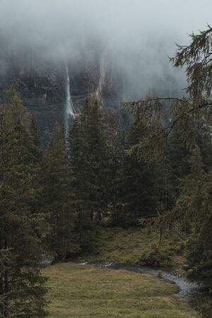 The landscape around the Oeschinensee, a lake in the swiss alpsの写真素材