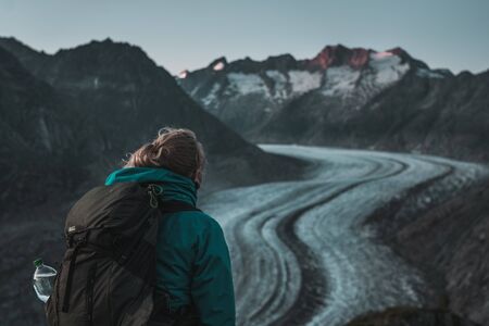 Aletsch Glacier in the Swiss Alpsの写真素材