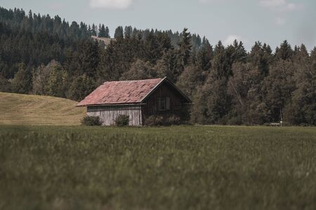 The landscape around the lake Grüntenseeの写真素材