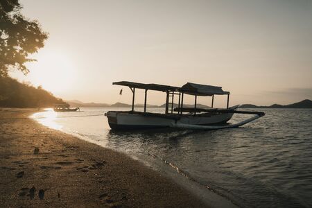 Amazing Sunset at the beach of Lombokの写真素材