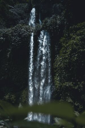 Tiu Kelep waterfall in the north of Lombokの写真素材