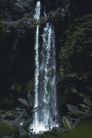 Tiu Kelep waterfall in the north of Lombokの写真素材