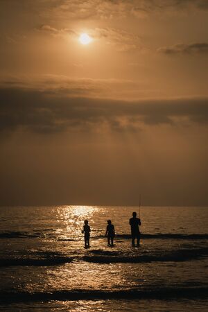 Amazing Sunset at the beach of Lombokの写真素材