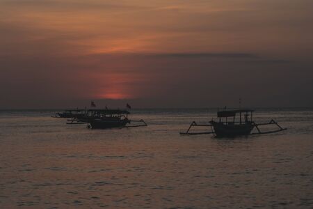 Amazing Sunset at the beach of Lombokの写真素材
