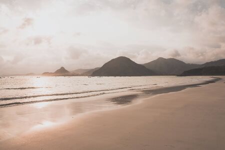 Amazing Sunset at the beach of Lombokの写真素材
