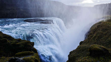 Iceland Waterfall Gullfossの写真素材