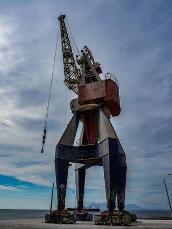 Chile antofagasta city port craneの写真素材