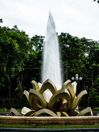 Vietnam Hanoi city lotus fountain viewの写真素材