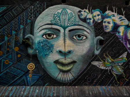 Chile Street Art Guy Valparaisoのeditorial素材