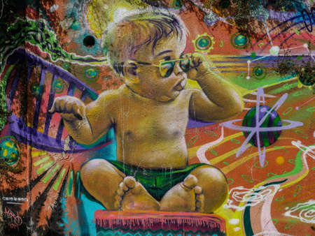 Chile Street Art cool baby valparaisoのeditorial素材