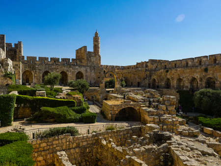 Israel Jerusalem old museum Castle of Kind Davidのeditorial素材