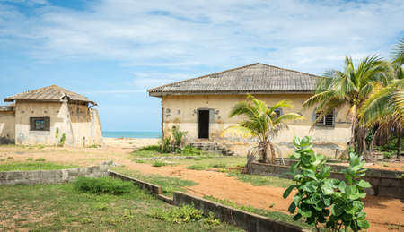 Old building in the Africa coast with the sea viewの写真素材
