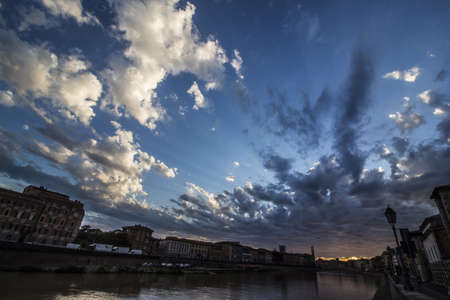 a beautiful sky I reflect on the riverの写真素材