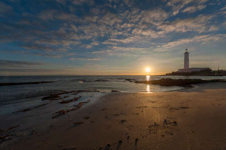 Light house on sunsetの写真素材