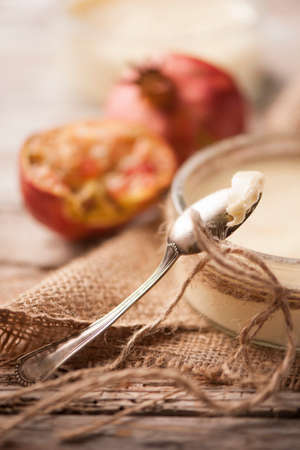 Yogurt with pomegranateの写真素材