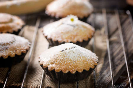 tasty muffin cakes with chocolateの写真素材