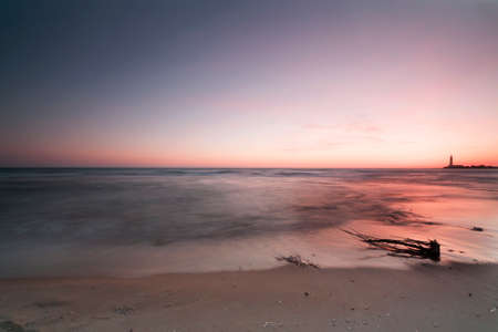 Sunset on mediterranean sea Torretta Granitola Mazara del Valloの写真素材