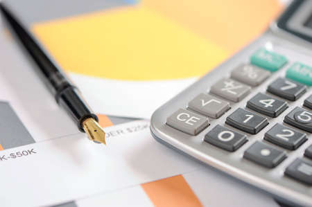 pen and calculatorの写真素材