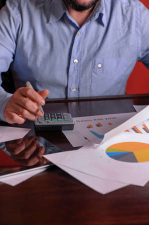 Businessman working with documents in the office