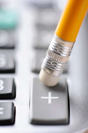 Pencil and calculatorの写真素材