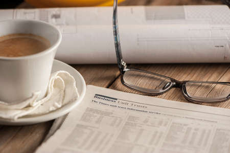 newspaper business pageの写真素材