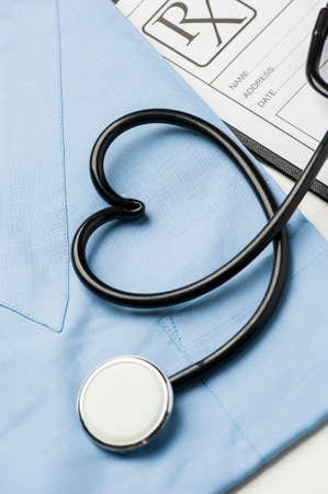 Stethoscope with  doctor coat