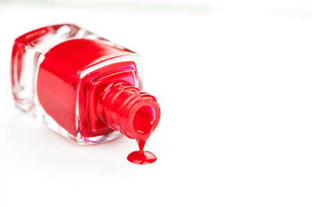 Red nail polishの写真素材