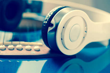 Guitar headphones instrumentの写真素材