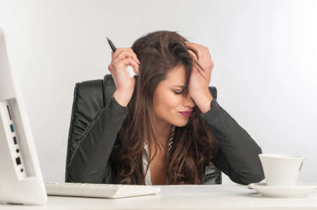 Frustrated Businesswoman In The Officeの写真素材