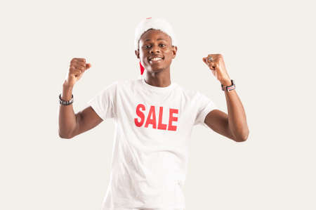 Sale, christmas, holidays and people conceptの写真素材