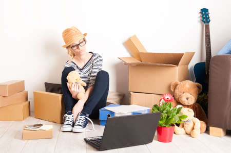 Moving in house. New home concept.